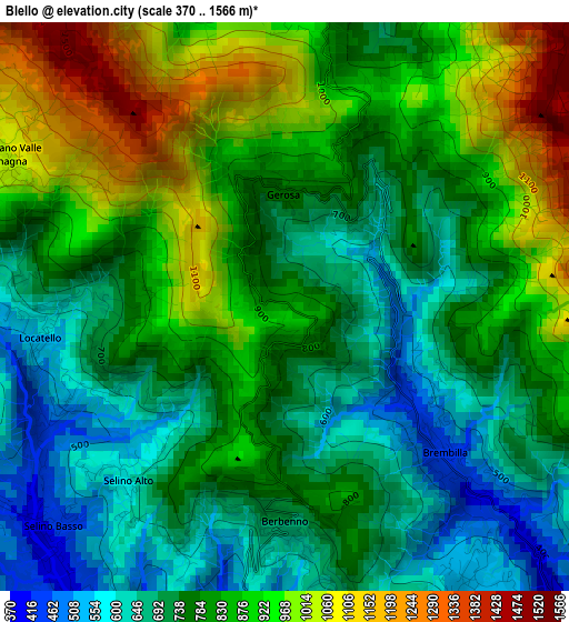 Blello elevation map