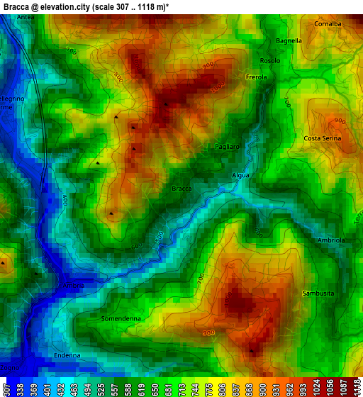 Bracca elevation map