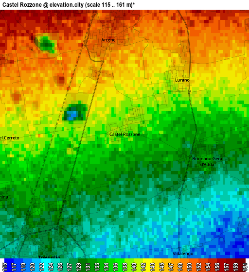 Castel Rozzone elevation map