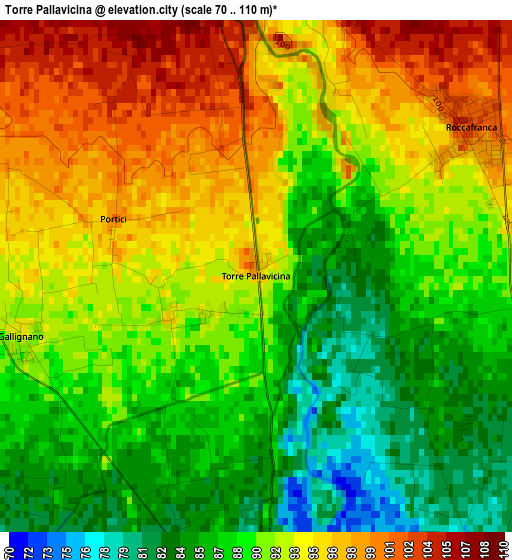 Torre Pallavicina elevation map