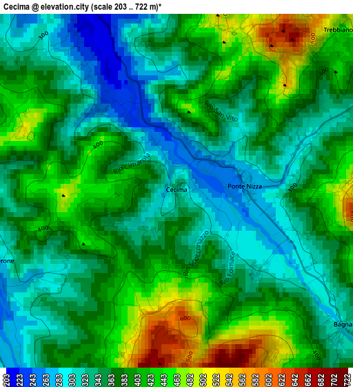 Cecima elevation map