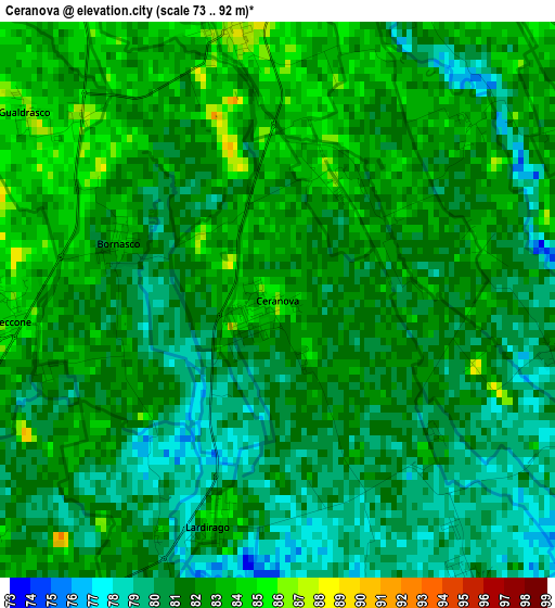 Ceranova elevation map