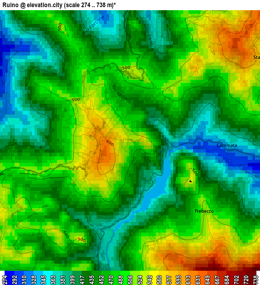 Ruino elevation map