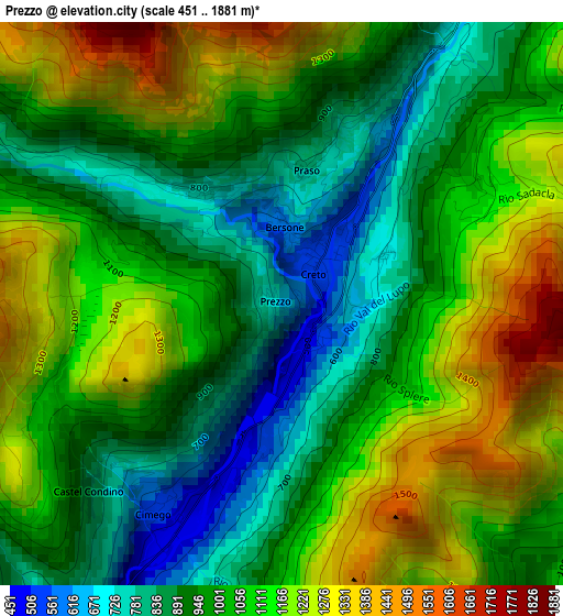 Prezzo elevation map