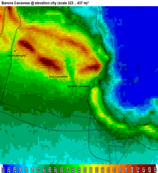 Barone Canavese elevation map