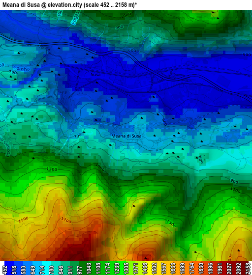 Meana di Susa elevation map