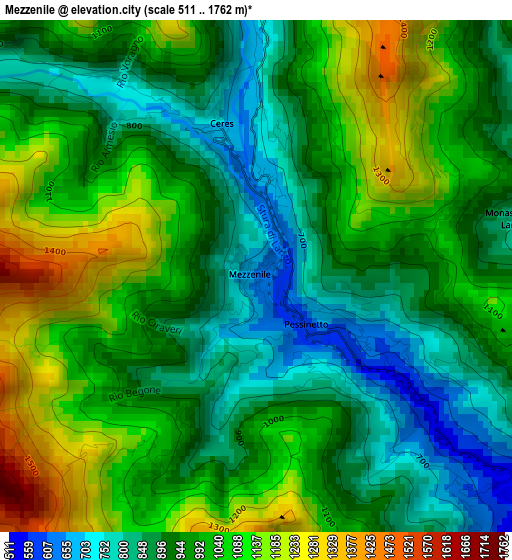 Mezzenile elevation map