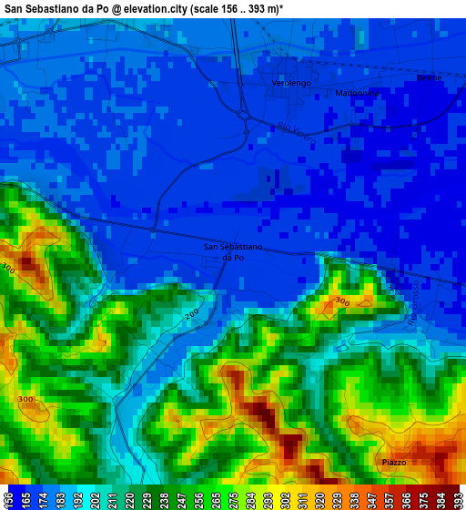 San Sebastiano da Po elevation map