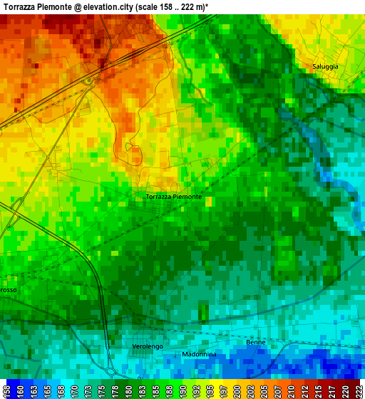 Torrazza Piemonte elevation map