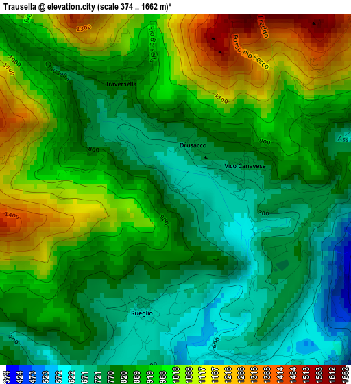 Trausella elevation map