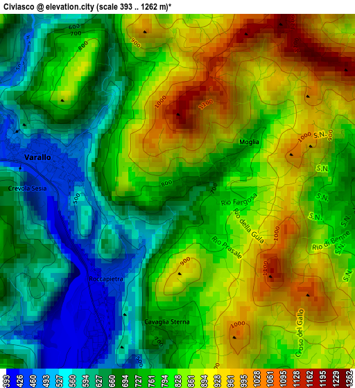 Civiasco elevation map