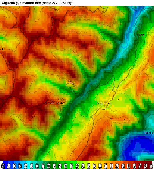 Arguello elevation map