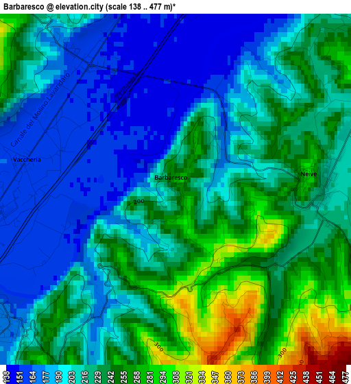 Barbaresco elevation map