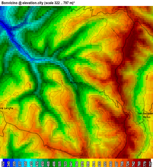 Bonvicino elevation map