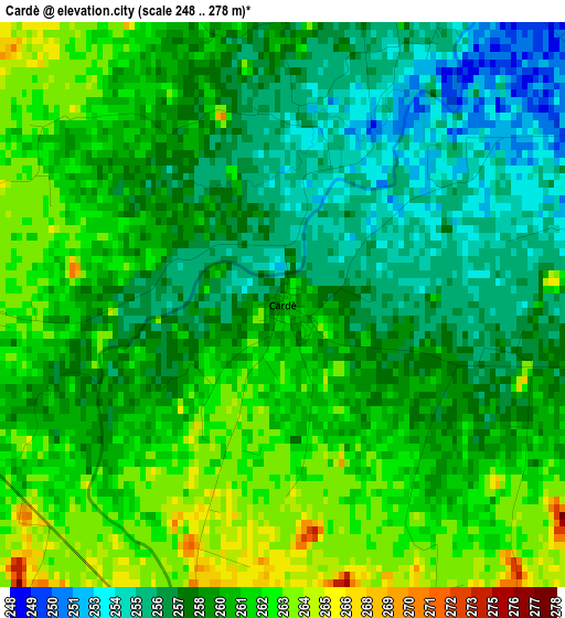 Cardè elevation map