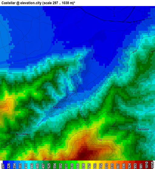 Castellar elevation map