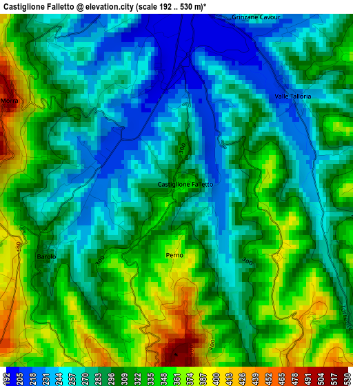 Castiglione Falletto elevation map