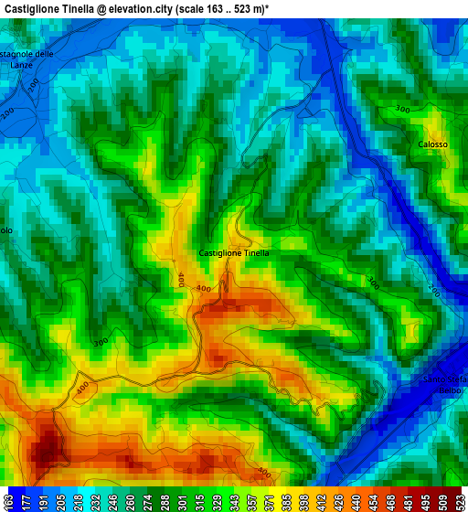 Castiglione Tinella elevation map