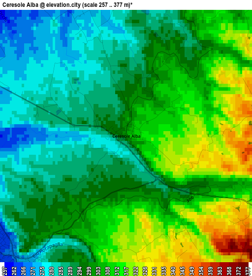 Ceresole Alba elevation map