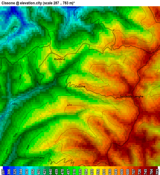 Cissone elevation map