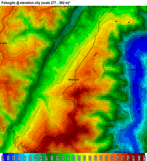 Feisoglio elevation map