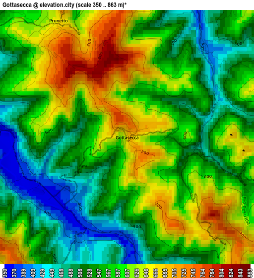 Gottasecca elevation map