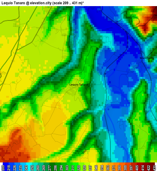 Lequio Tanaro elevation map