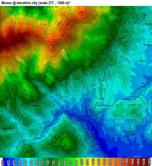 Mosso elevation map