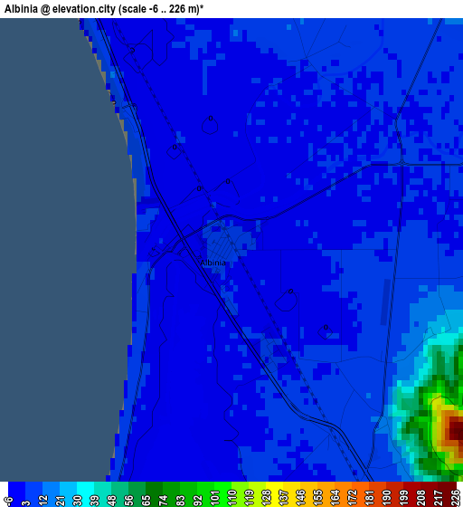 Albinia elevation map