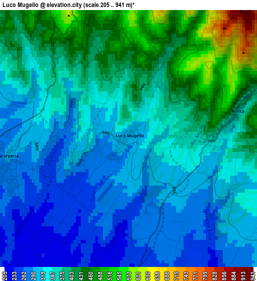 Luco Mugello elevation map