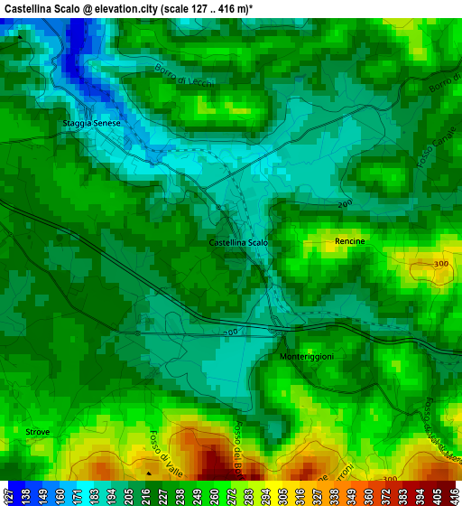 Castellina Scalo elevation map