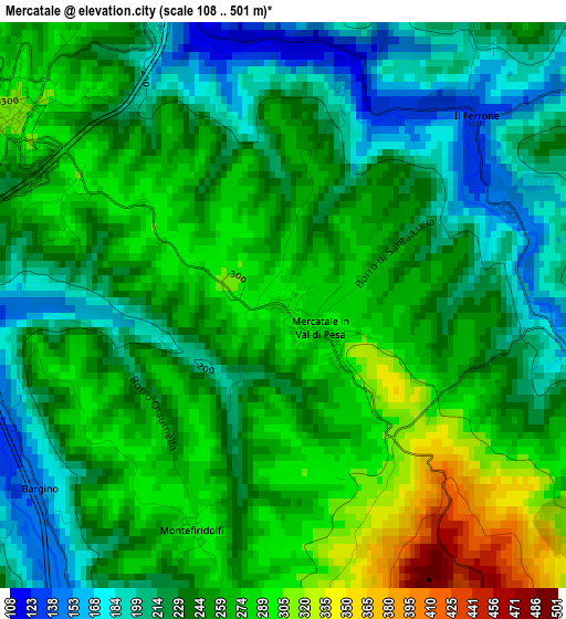 Mercatale elevation map