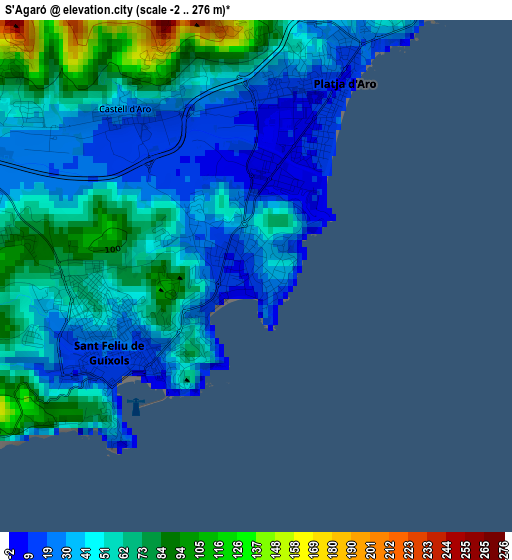 S'Agaró elevation map