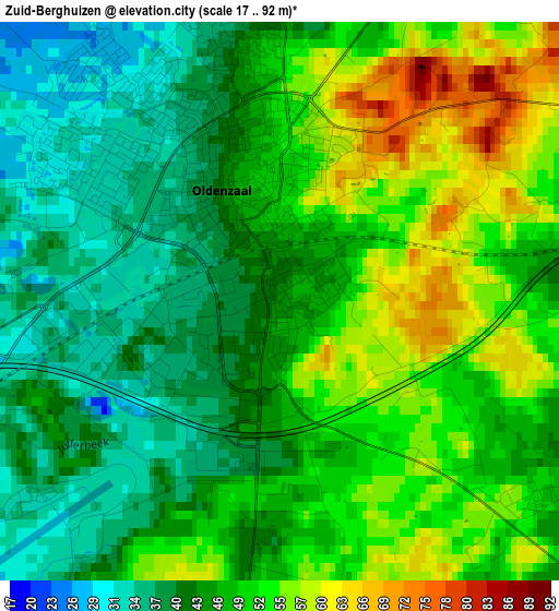 Zuid-Berghuizen elevation map