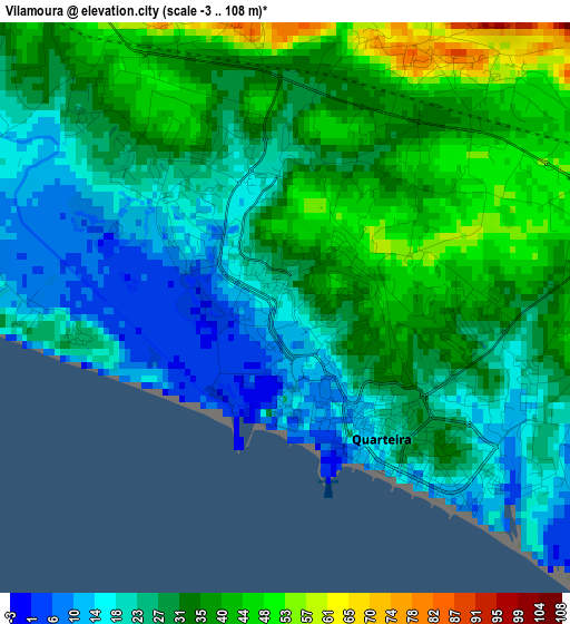 Vilamoura elevation map