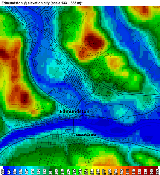 Edmundston elevation map