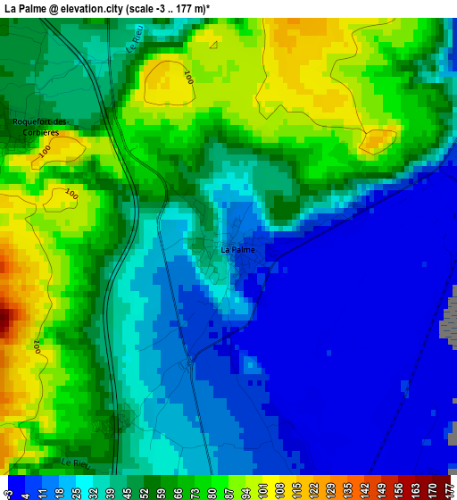 La Palme elevation map
