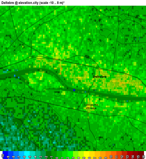 Deltebre elevation map