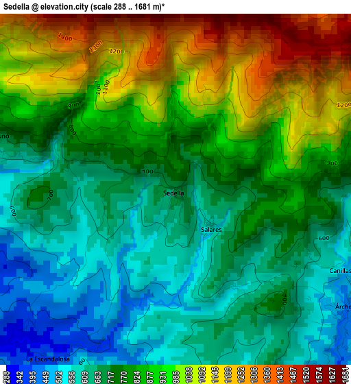 Sedella elevation map