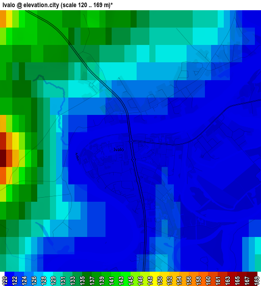 Ivalo elevation map