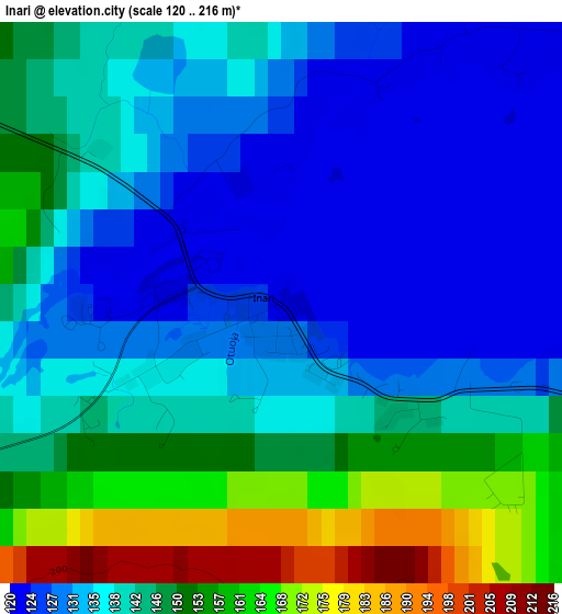 Inari elevation map