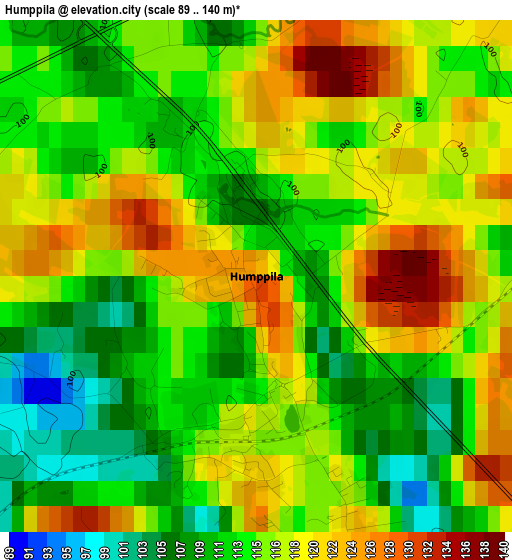 Humppila elevation map