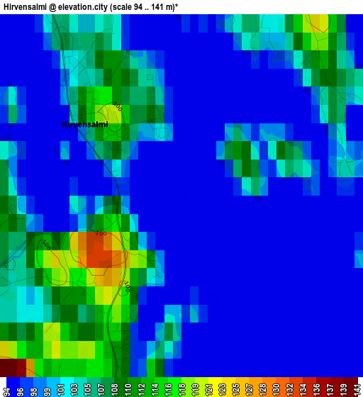 Hirvensalmi elevation map