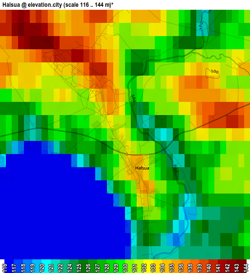 Halsua elevation map