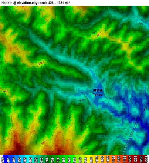 Hanbin elevation map