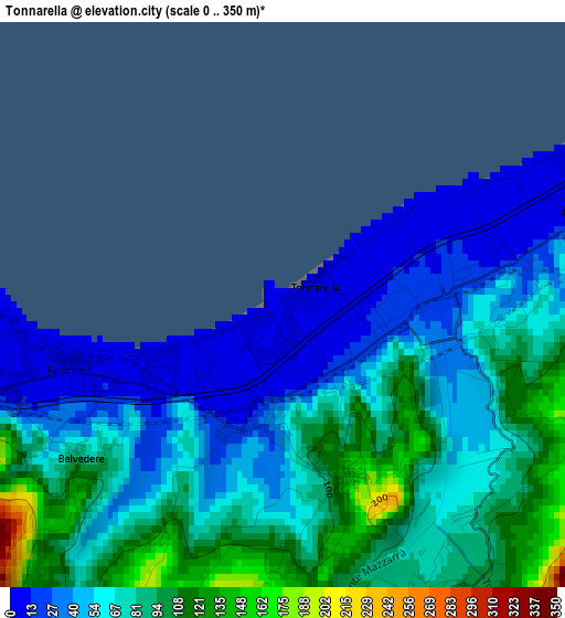 Tonnarella elevation map