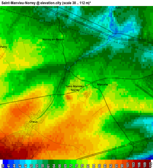 Saint-Manvieu-Norrey elevation map