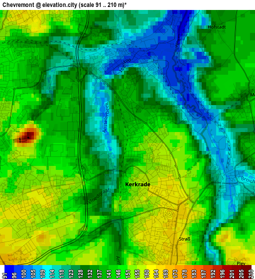 Chevremont elevation map