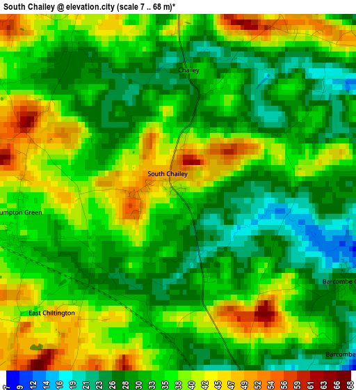 South Chailey elevation map