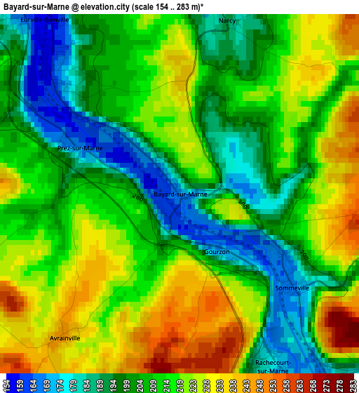 Bayard-sur-Marne elevation map